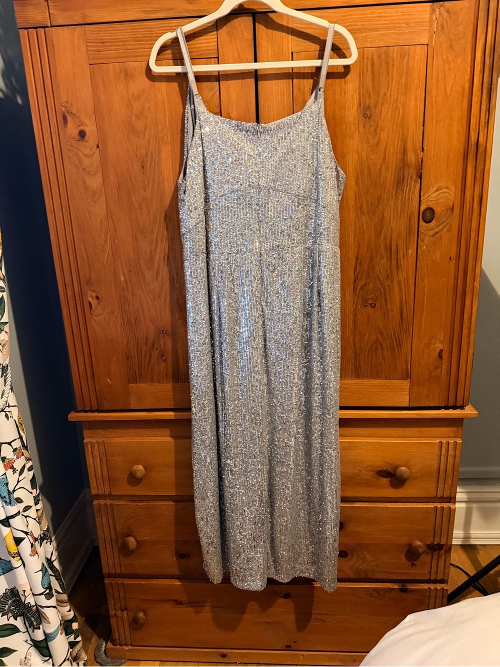 Eloquii Silver Sequin Draped Evening Dress - Picture 6 of 7